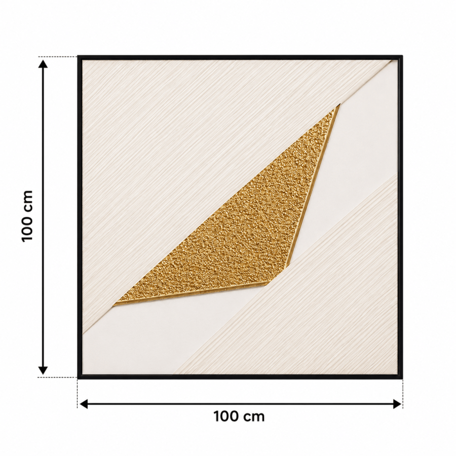 لوحة حائط مربعة بإطار أسود مقاس 100 × 100 سم