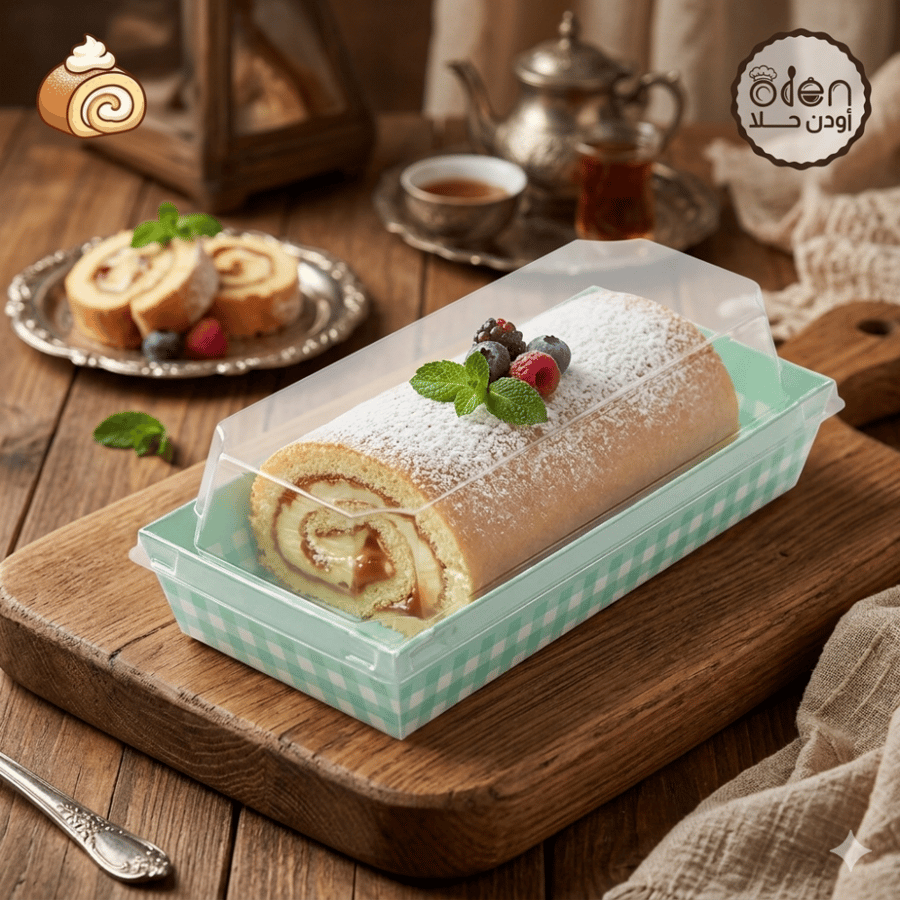 علب كيك كاروه أخضر (مستطيل)