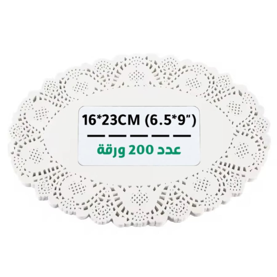 ورق دانتيل بيضاوي “6.5x9