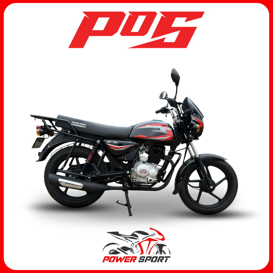 دراجة نارية بوكسر باورسبورت BM150cc 2026 لون أسود مع أحمر BOXER