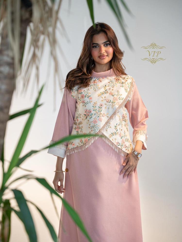 جلابية بنك  تطريز خيط و هدب شك
