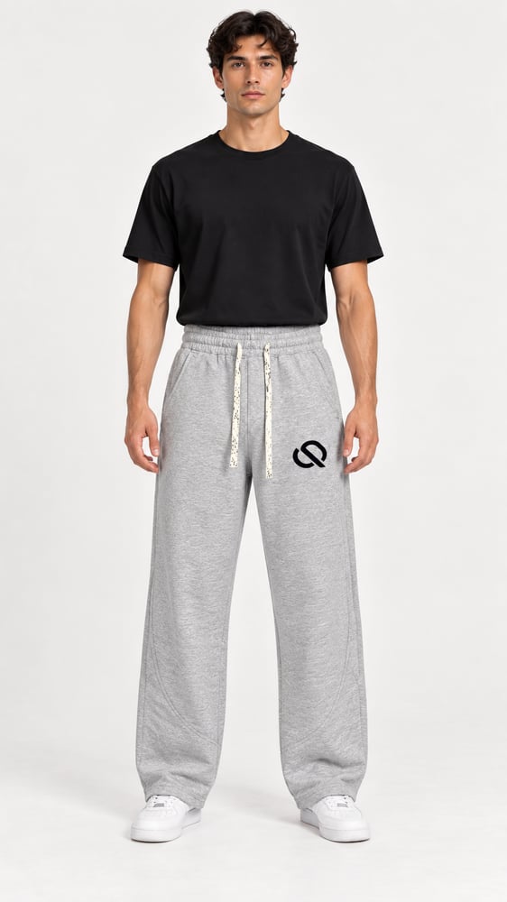 QYVAM Wide Leg Sweatpants — رمادي