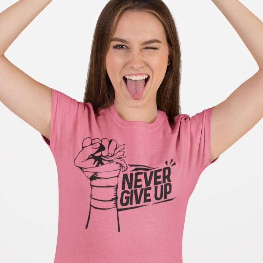تي شيرت T-Shirt Never give up
