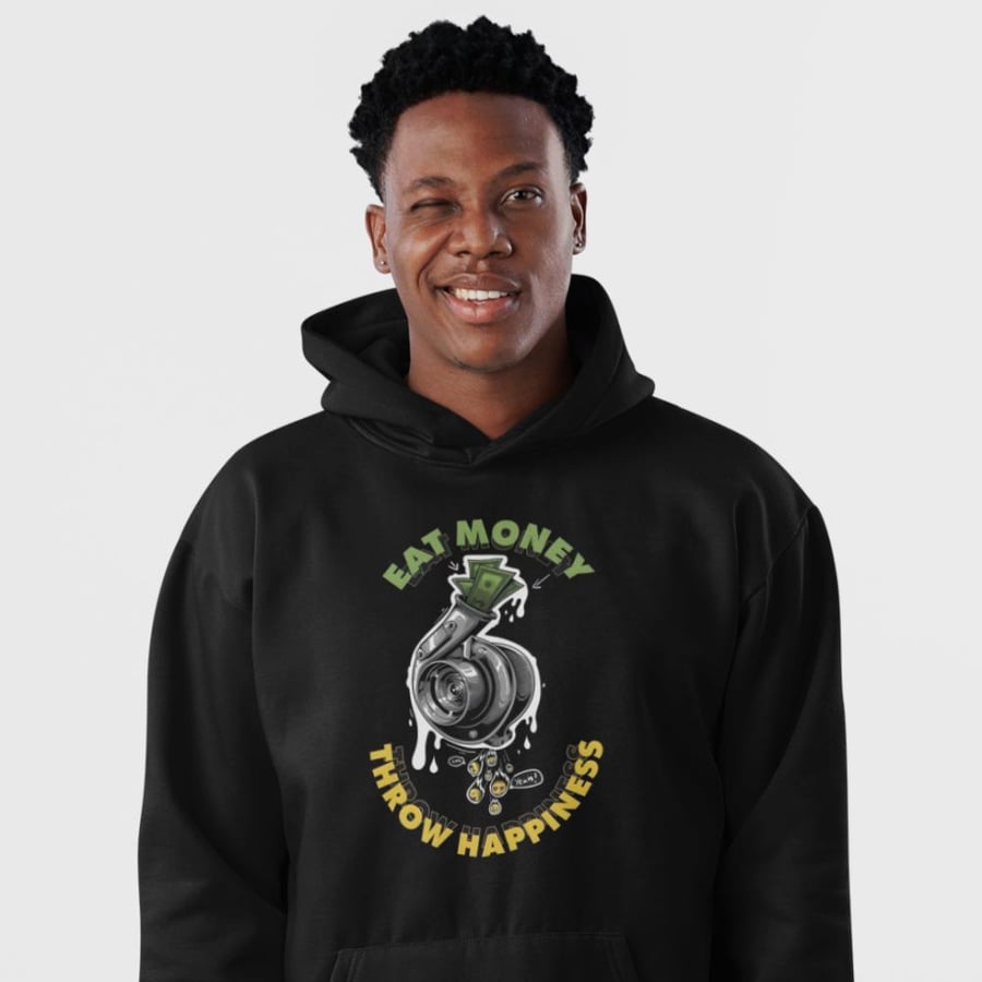 بلوفر مقاس كبير Hoodie Big Size Throw Happiness