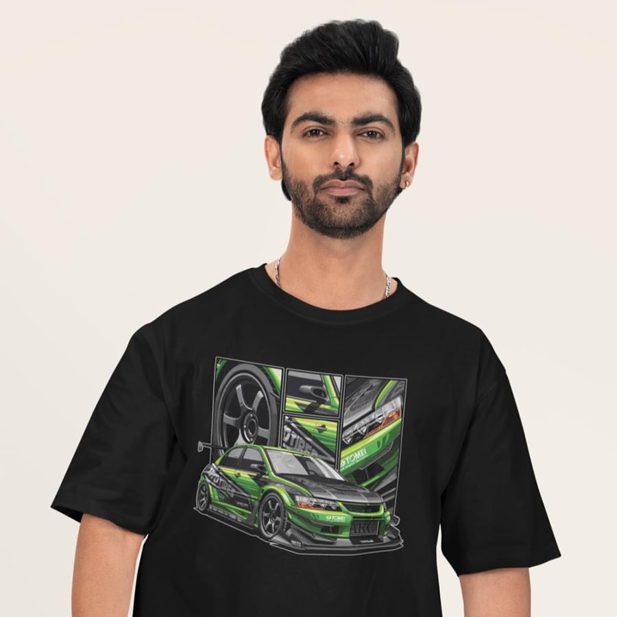 تي شيرت اوفر سايز ميتسوبيشي لانسر ايفو Oversize T-Shirt Mitsubishi Lancer Evolution