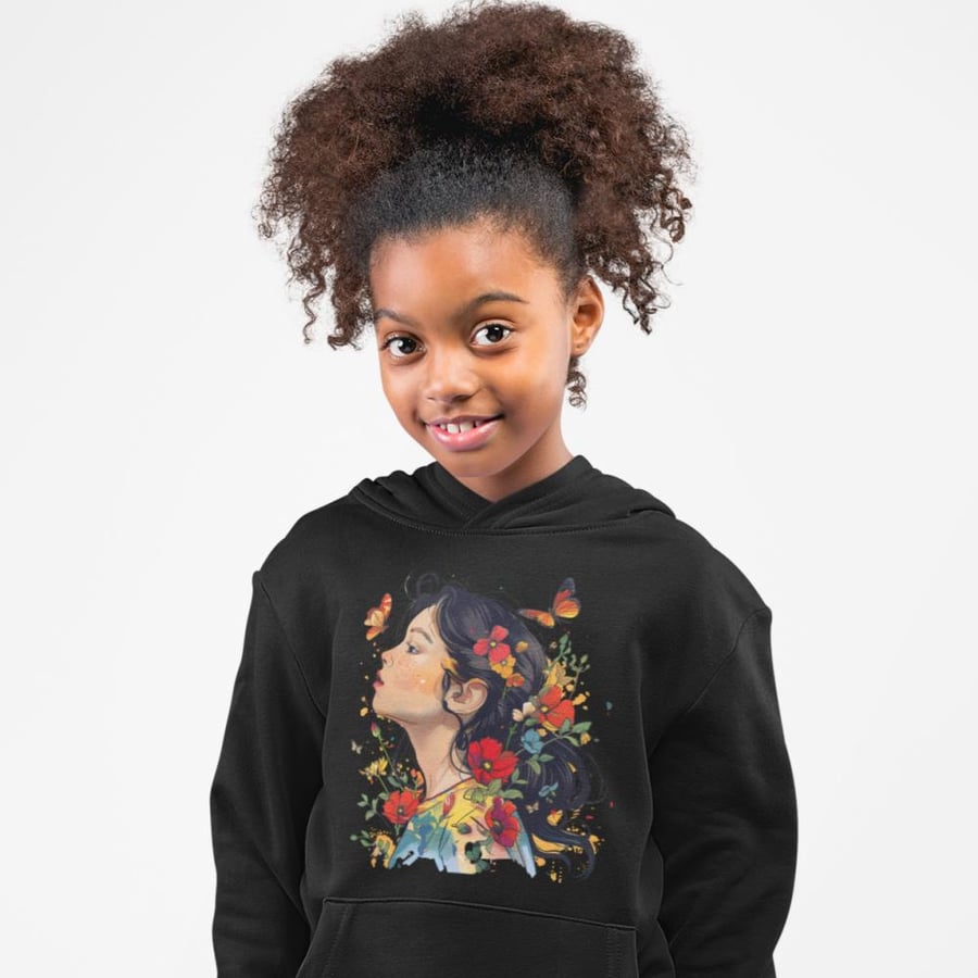 بلوفر Hoodie Flowers and Butterflies