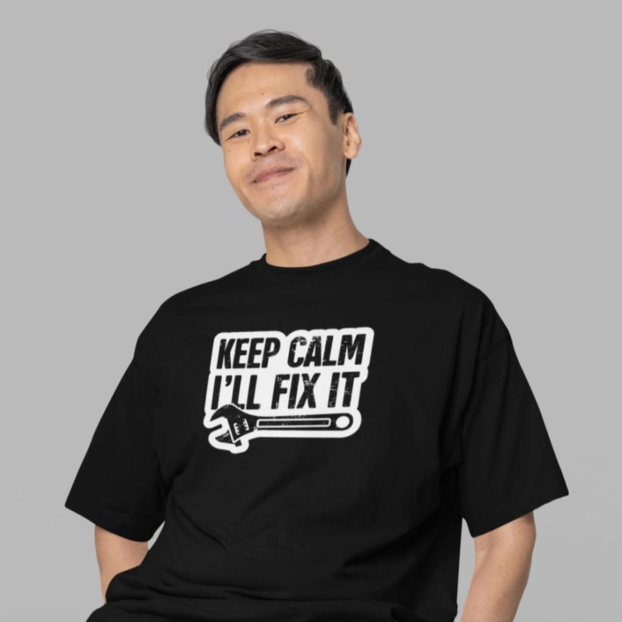 تي شيرت اوفر سايز Oversize T-Shirt Keep Calm I'll Fix It