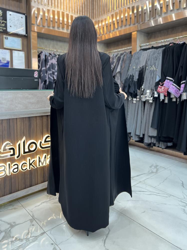 B267 عبايه سوزي قصه بليزر بقماش كريب صيفي لون اسود