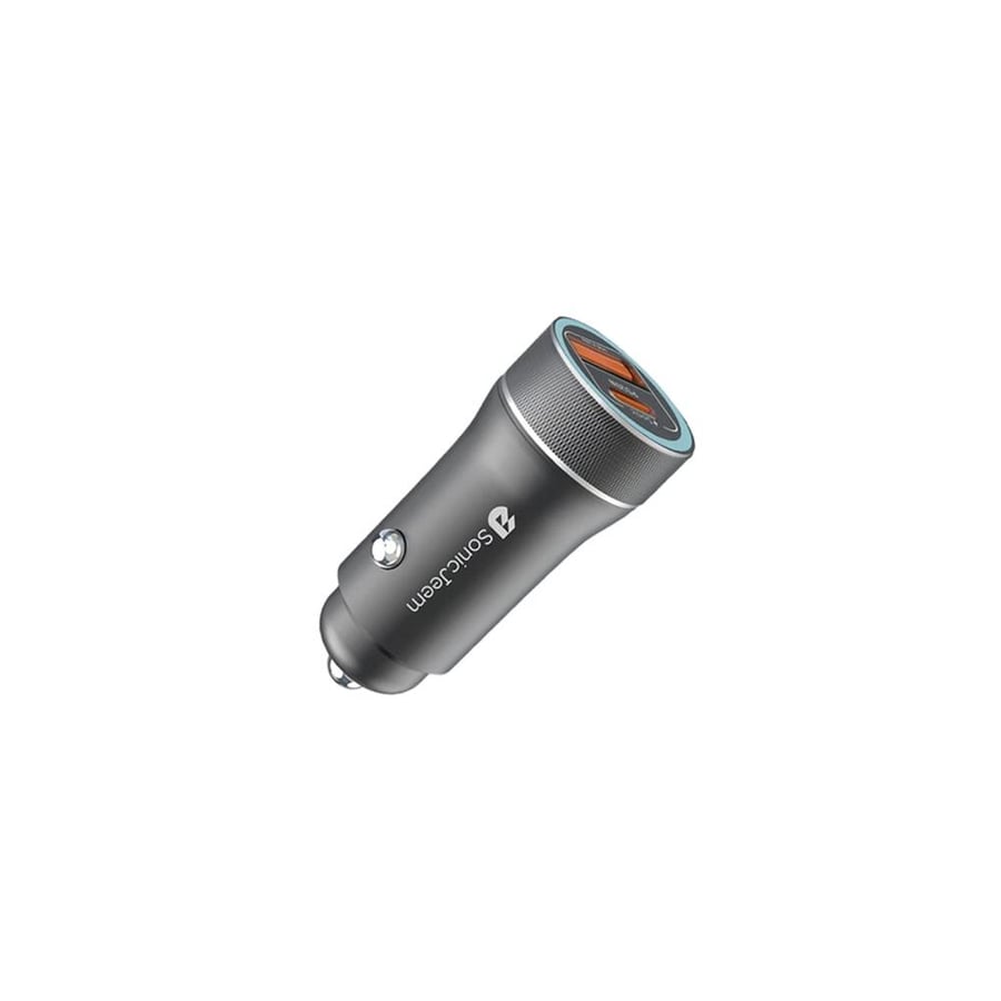 سونيك جيم شاحن سيارة تيتانيوم فاست شارجينج بقوة 100 واط بمنفذين PD TYPE-C - USB