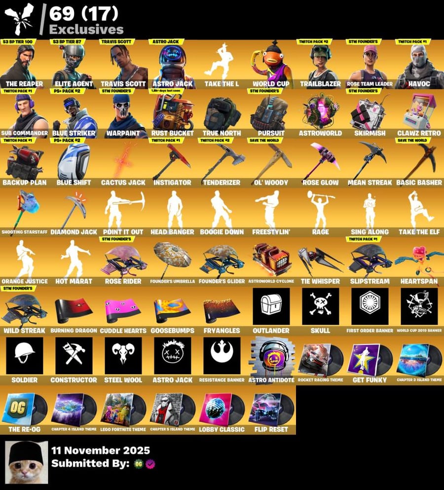 Fortnite Travis Scott account season 3 old zombie mode basic