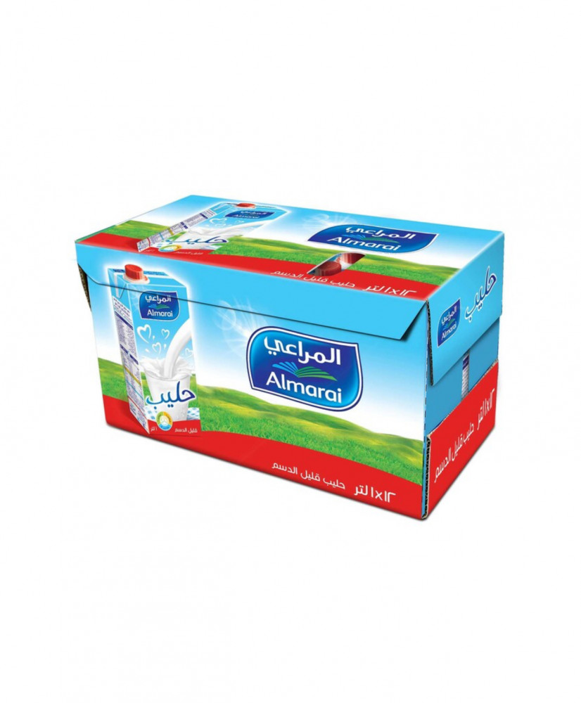 المراعي حليب قليل الدسم طويل الأجل 1 لتر × 12 قطعة