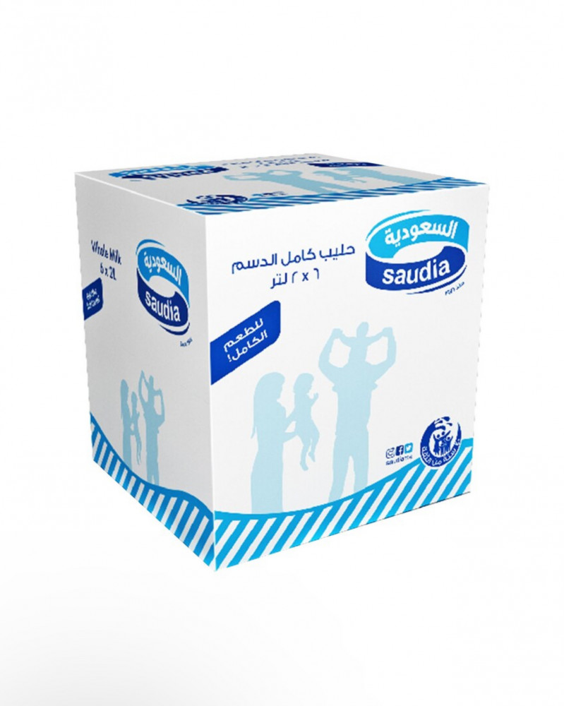 السعودية حليب طويل الأجل كامل الدسم 2 لتر × 6 قطع