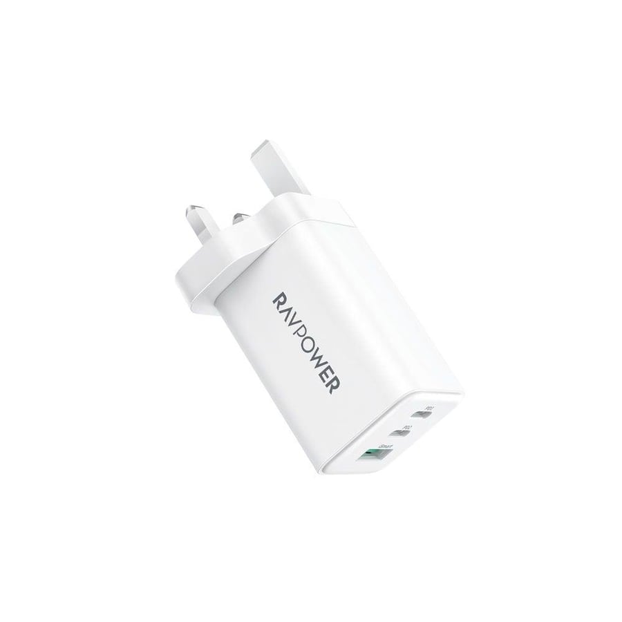 شاحن جداري راف باور بايونير 65 واط منفذين USB-C ومنفذ USB-A