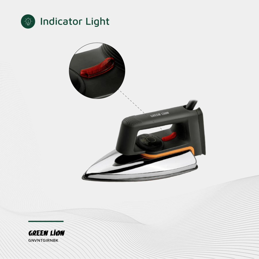 مكواة 1000 واط من غرين ليون Green Lion Vintage Iron 1000w Black & Silver