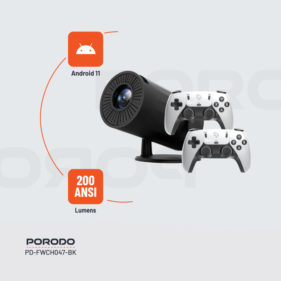 جهاز عرض ألعاب مع وحدات تحكم من شركة PORODO GAMING