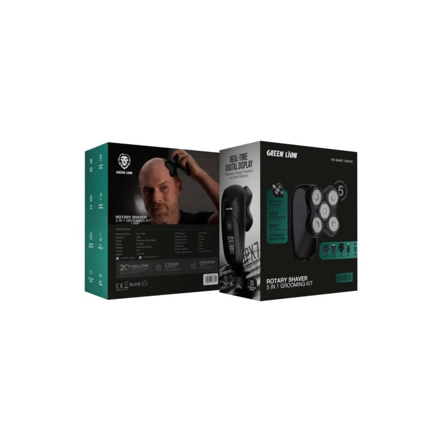 مجموعة حلاقة وعناية شخصية متعددة الاستخدامات GREEN ROTARY SHAVER 5IN1
