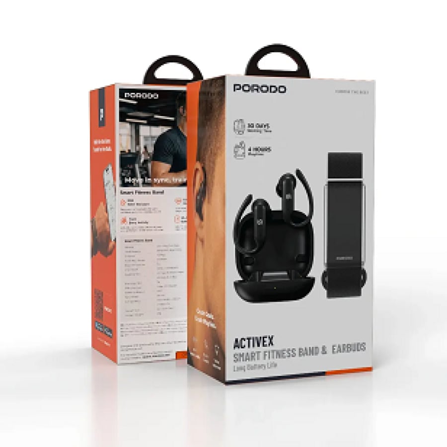 سوار + سماعة للرياضيين من Porodo ACTIVEX SMART FITNESS