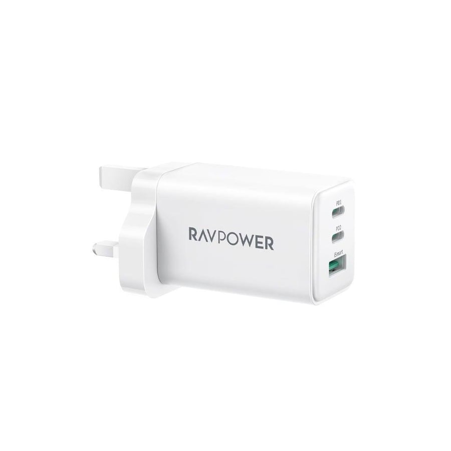 شاحن جداري راف باور بايونير 65 واط منفذين USB-C ومنفذ USB-A