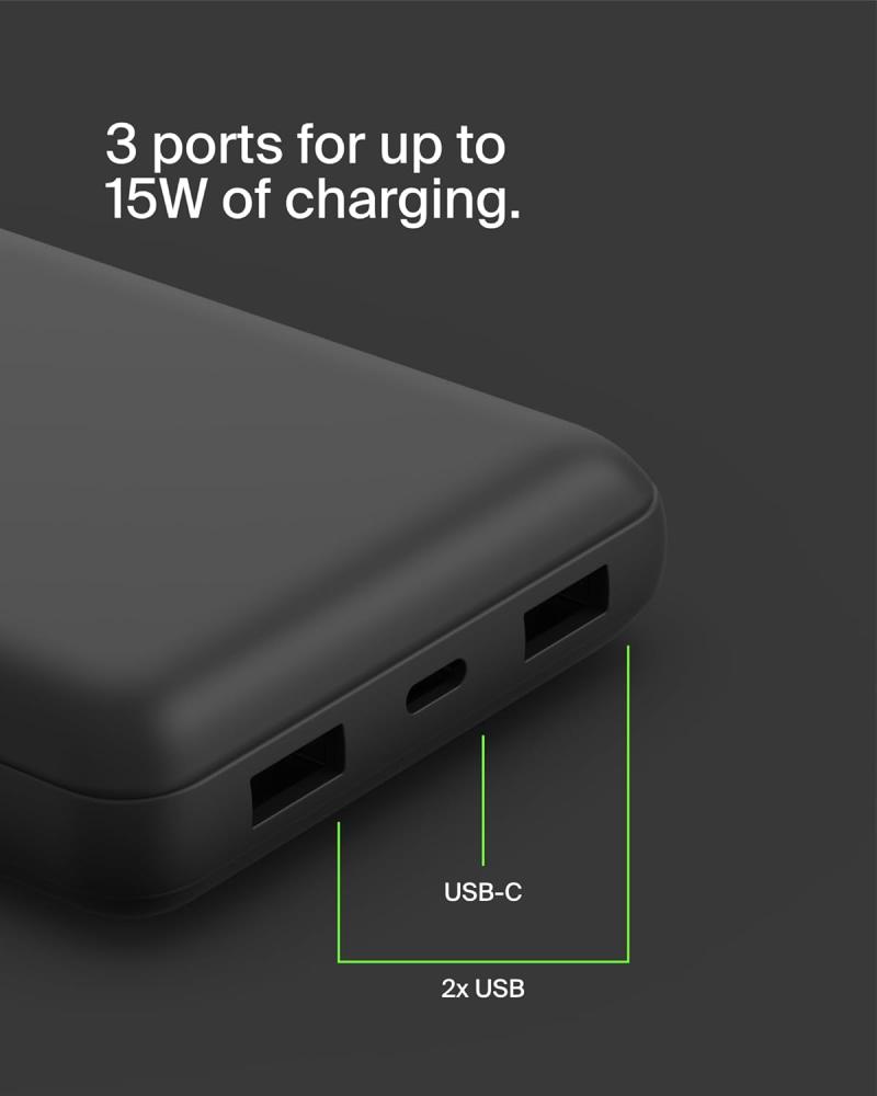 Billken power bank 20000 mAh with two USB ports and one Type C port