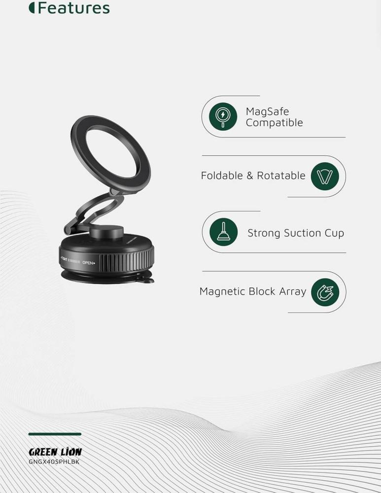حامل هاتف Green Lion GX-40، تصميم قابل للطي، دوران 360 درجة