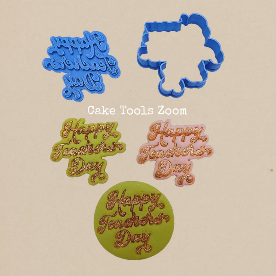 Cutting tool and stamp happy teacher day