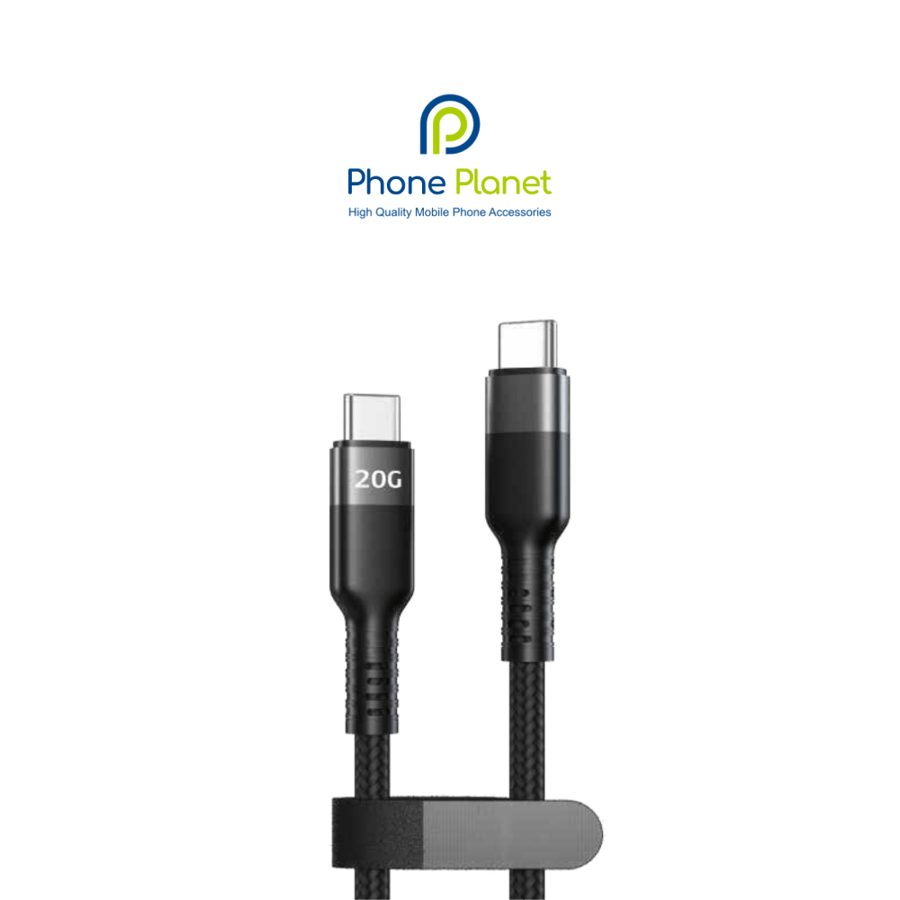 كابل USB-C إلى USB-C بسرعة نقل 20Gbps – أداء عالي من Phone Planet