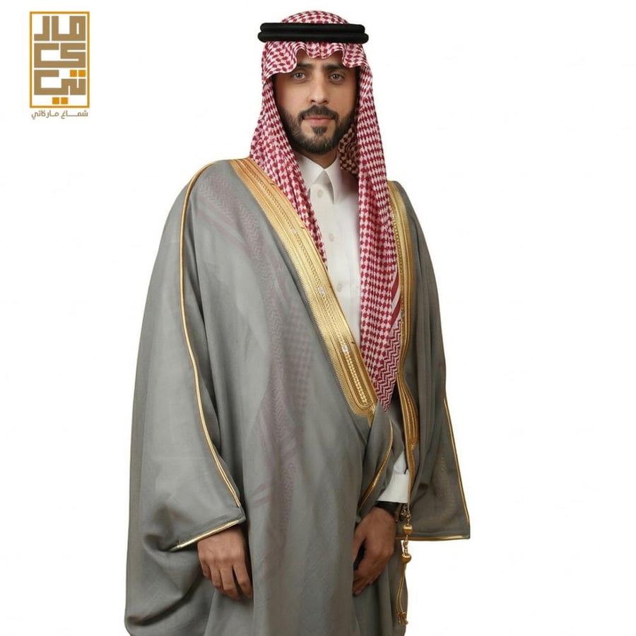 بشت رمادي-شماغ ماركاتي