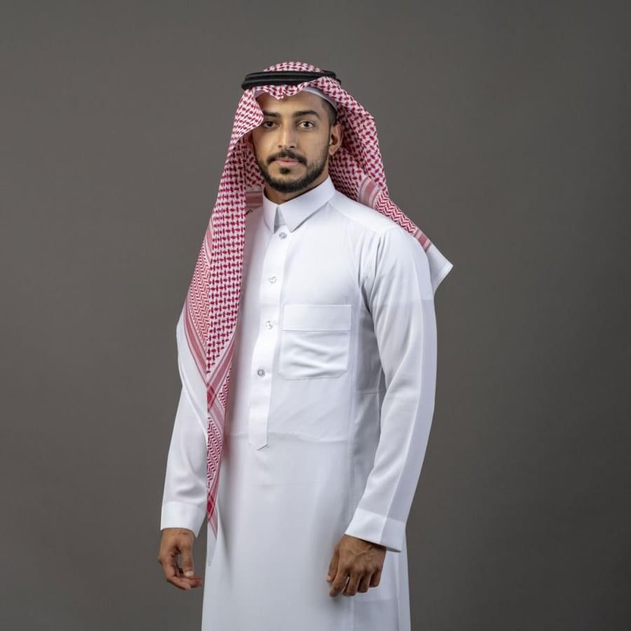 تفاصيل نقشة شماغ البسام البصمة 18 بجودة عالية وخيوط دقيقة
