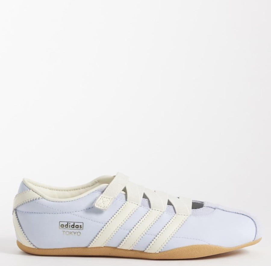 adidas Originals Tokyo mary jane flats in light blue and white
