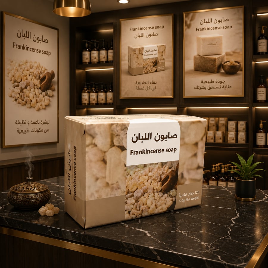 استمتعي بعناية طبيعية لبشرتك مع صابون اللبان الأصلي الغني بالمكونات الطبيعية المعروفة بخصائصها المنظفة والمنعمة للبشرة. يساعد على تنظيف البشرة بعمق وإزالة الشوائب مع ترك البشرة ناعمة ومنتعشة برائحة فاخرة ومميزة