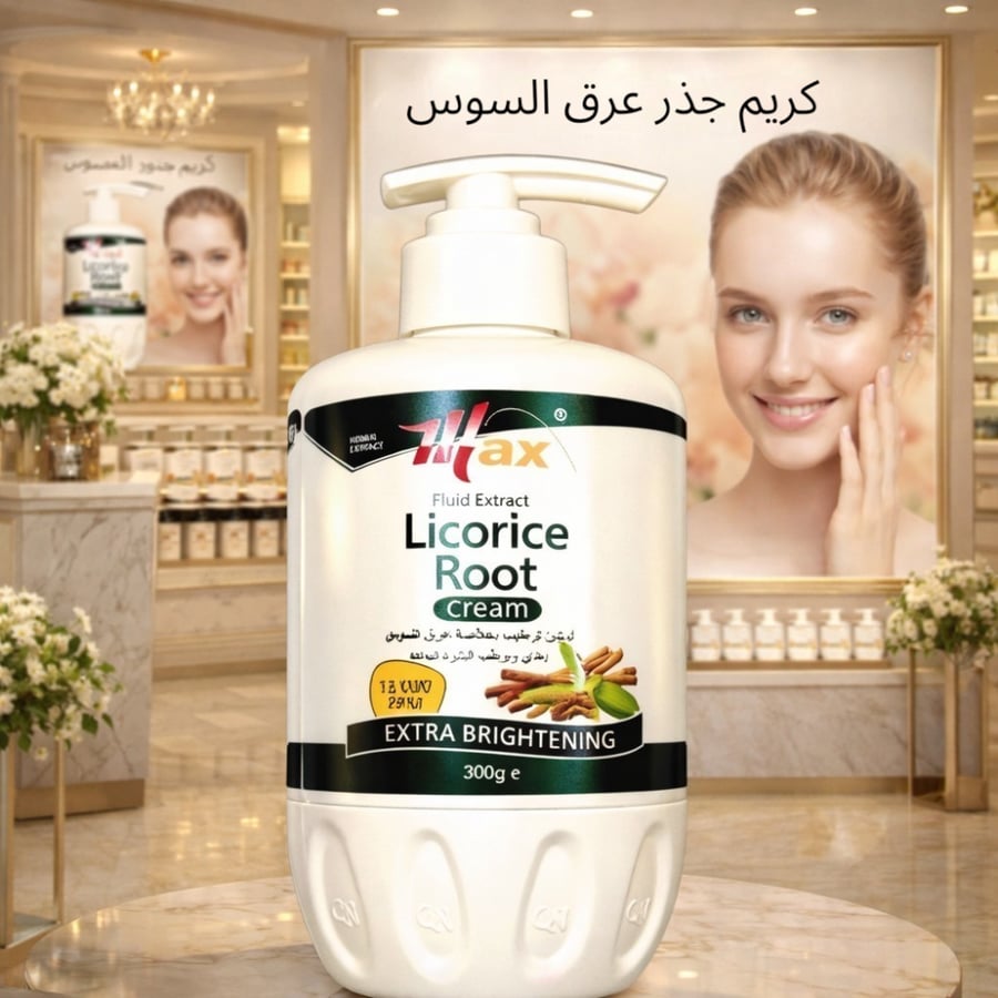 لوشن وجه وجسم ترطيب بخلاصة عرق السوس من ماكس اليجنس حجم 300 ملي لوشن ترطيب بخلاصة عرق السوس يغذي ويرطب البشرة الجافة