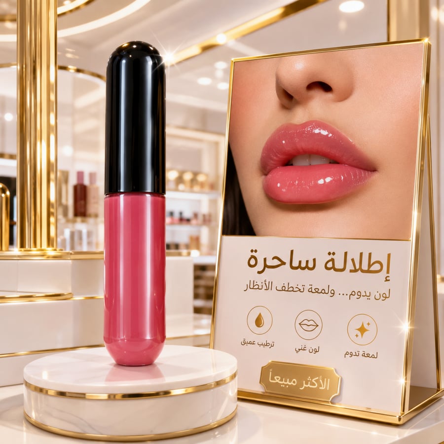 روج سائل صغير ساحر يمنح شفتيك لمعة جذابة وإطلالة أنثوية راقية طوال اليوم.