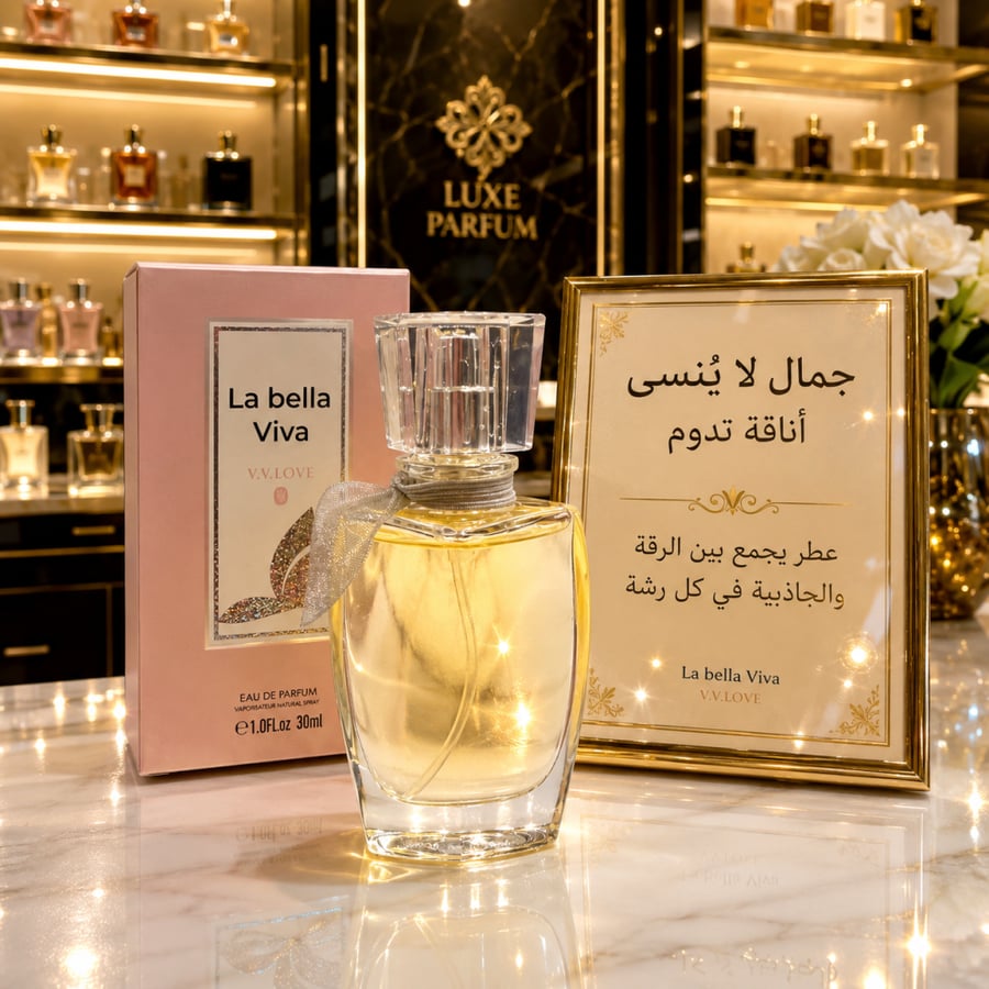 عطر La bella Viva استمتعي بسحر الأنوثة مع عطر يجمع بين الرقة والجاذبية في كل رشة. تركيبة فاخرة تمنحك إحساساً بالانتعاش والأناقة طوال اليوم، برائحة ناعمة تدوم وتلفت الأنظار بكل فخامة.