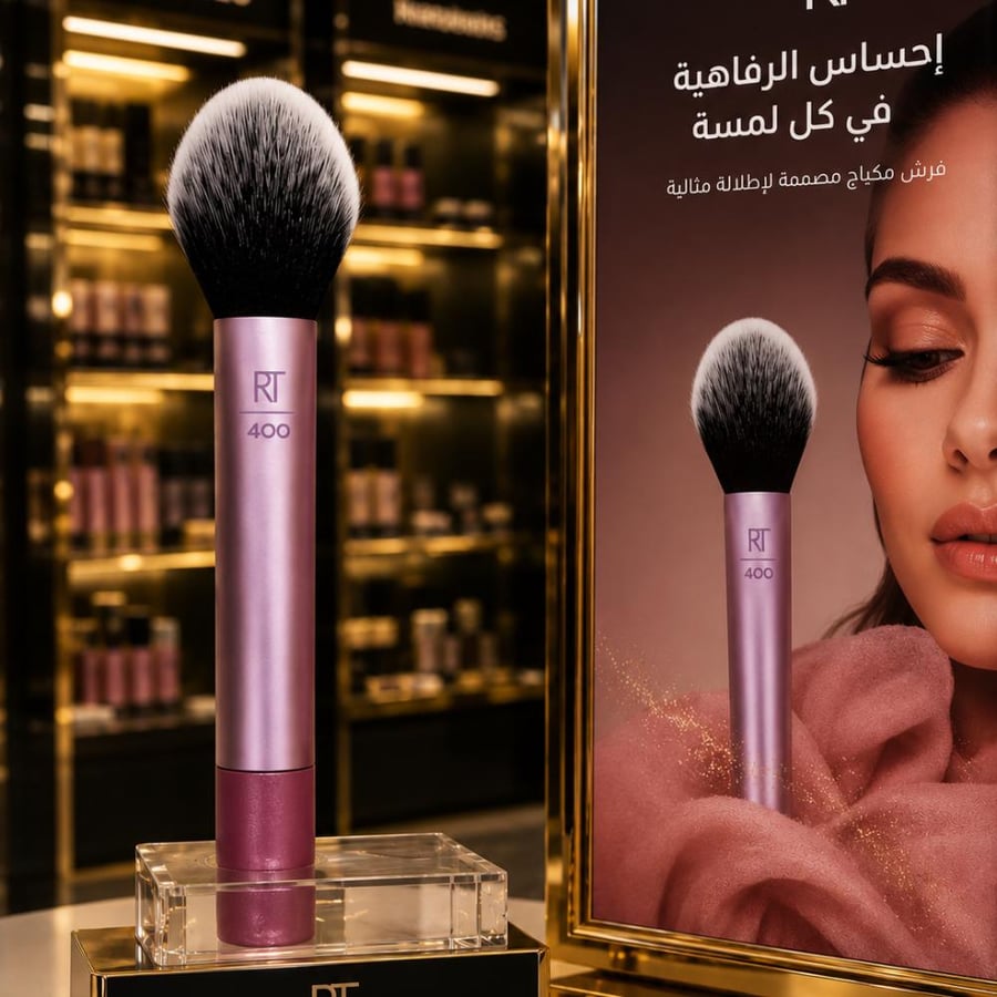 فرشة مكياج فاخرة بتصميم أنيق ولمسة احترافية تمنحك توزيع مثالي وناعم للمكياج بكل سهولة. شعيرات كثيفة فائقة النعومة مع مقبض راقي ولمعة فخمة تضيف لمسة جمال مميزة لطاولتك أو حقيبتك