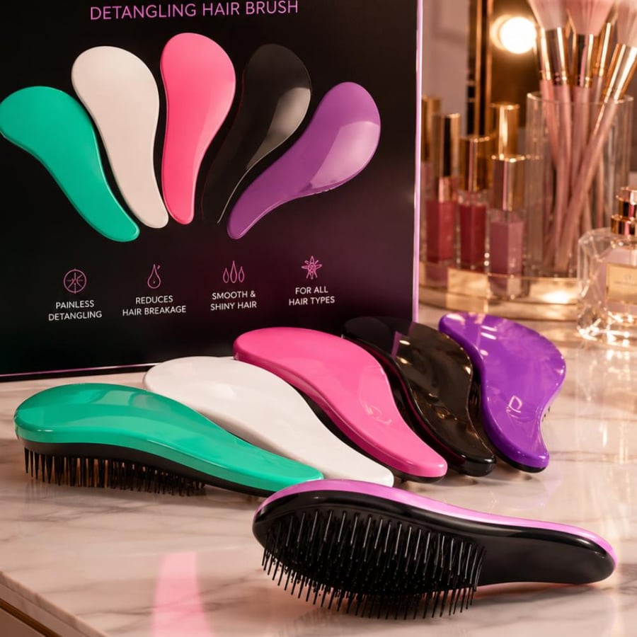 One Hair Brush Detangling Hair Brush SHOWAY Curly Hair Detangling Brush, Detangling Curly Hair Grade 3A-4C for Thick Curly Wet/Dry/Long Hair, Improve Hair Texture, Easy to Clean