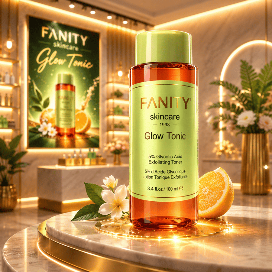 تونر فانيتي جلو FANITY Glow Tonic  امنحي بشرتك إشراقة صحية ونضارة طبيعية مع تونر FANITY Glow Tonic الغني بحمض الجليكوليك بنسبة ‎5%‎، المصمم لتقشير البشرة بلطف وإزالة الخلايا الميتة للحصول على بشرة أكثر صفاء ونعومة من أول استخدام.