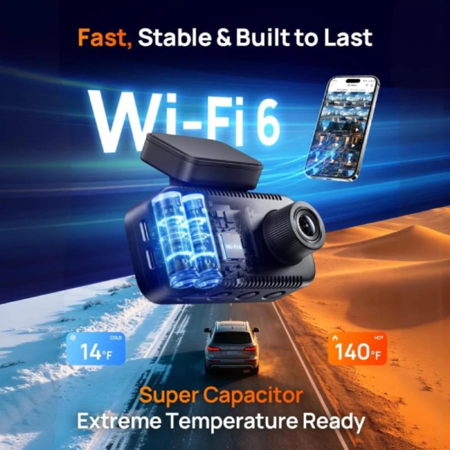 70mai داش كام  A810 Lite كاميرا امامية بدقة 4K وكاميرا خلفية بدقة HD