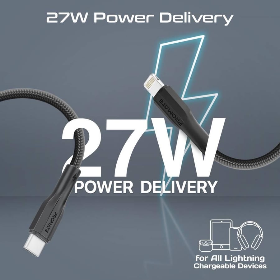 ⚡ كابل USB-C إلى لايتنينغ للشحن السريع بقدرة 27 واط، مع نقل بيانات بسرعة 480Mbps وتصميم مرن ومقاوم للتشابك بطول 1.2 متر، ليمنحك شحنًا موثوقًا ومزامنة سهلة لأجهزة لايتنينغ في المنزل والمكتب وأثناء التنقل. XCord-Ci