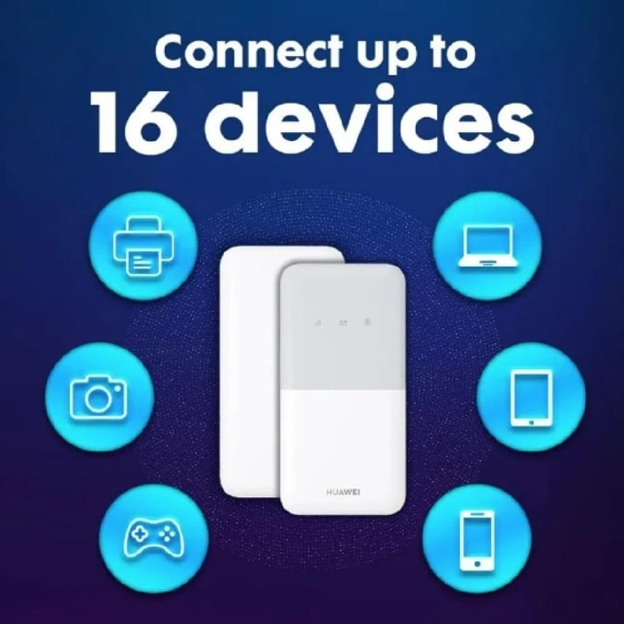 هواوي - WiFi Cute S LTE يدعم 16 مستخدم 195 ميجابايت في الثانية - ابيض