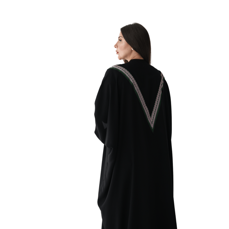 Black Heritage Embroidered Abaya