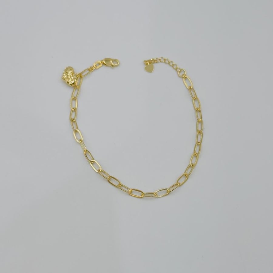 Bracelet PaperClip Heart Gold 18K
