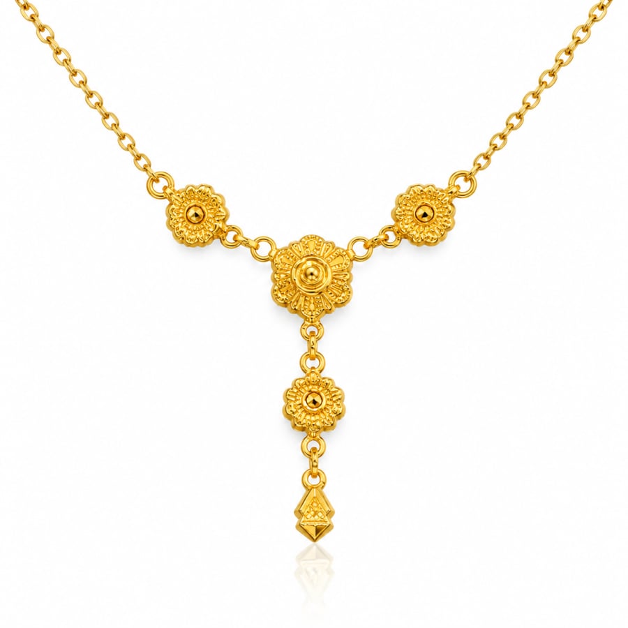 عقد وردة ذهب عيار 21
