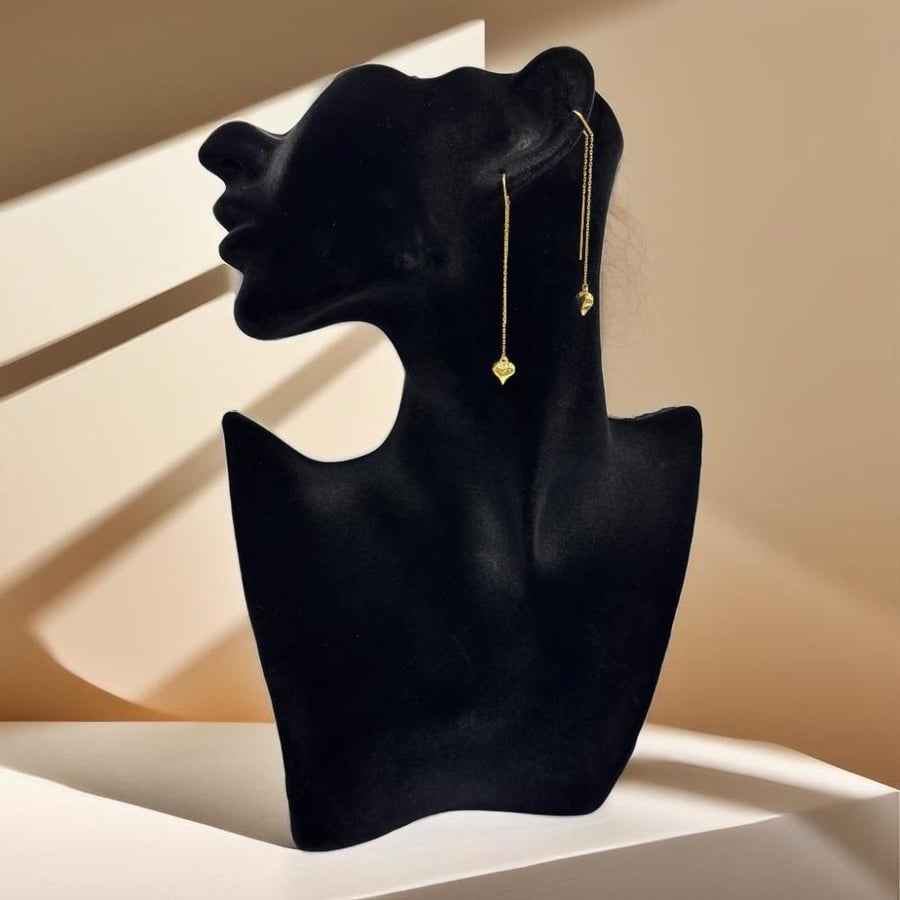 حلق قلب ذهب عيار 18