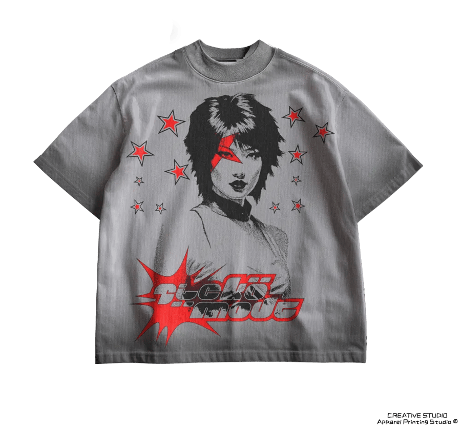 TEE PRINTED  WHITE GRAY
