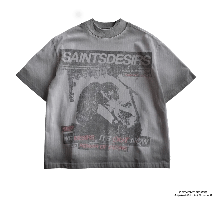 TEE PRINTED  WHITE GRAY