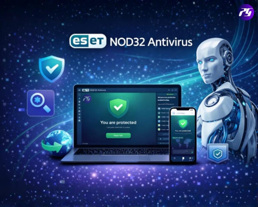 صوره توضح NOD32 نود 32 انتي فايروس للمنتج  والحمايه