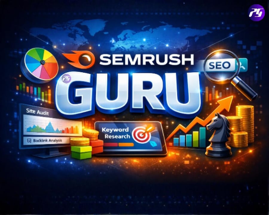 اشتراك SEMrush GURU  تحليل SEO شامل  كلمات مفتاحية ومنافسين