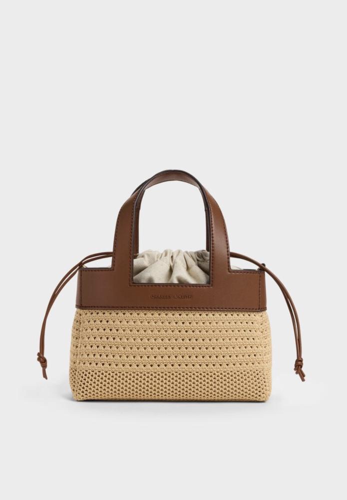 Girls' Ida Knitted Mini Bag - Beige
