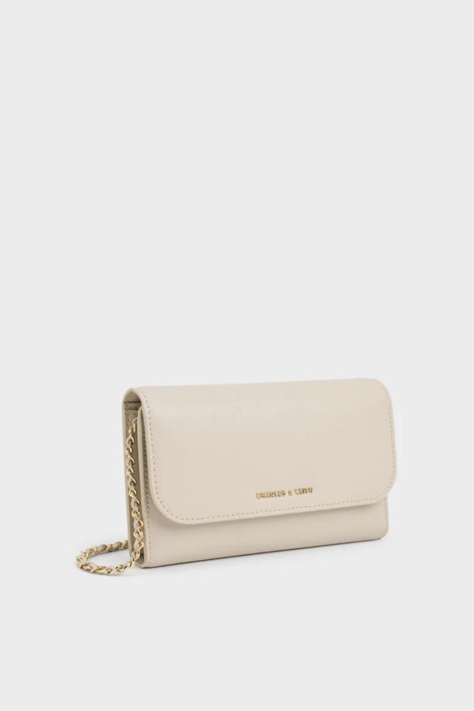 Octavia Front Flap Long Wallet - Ivory