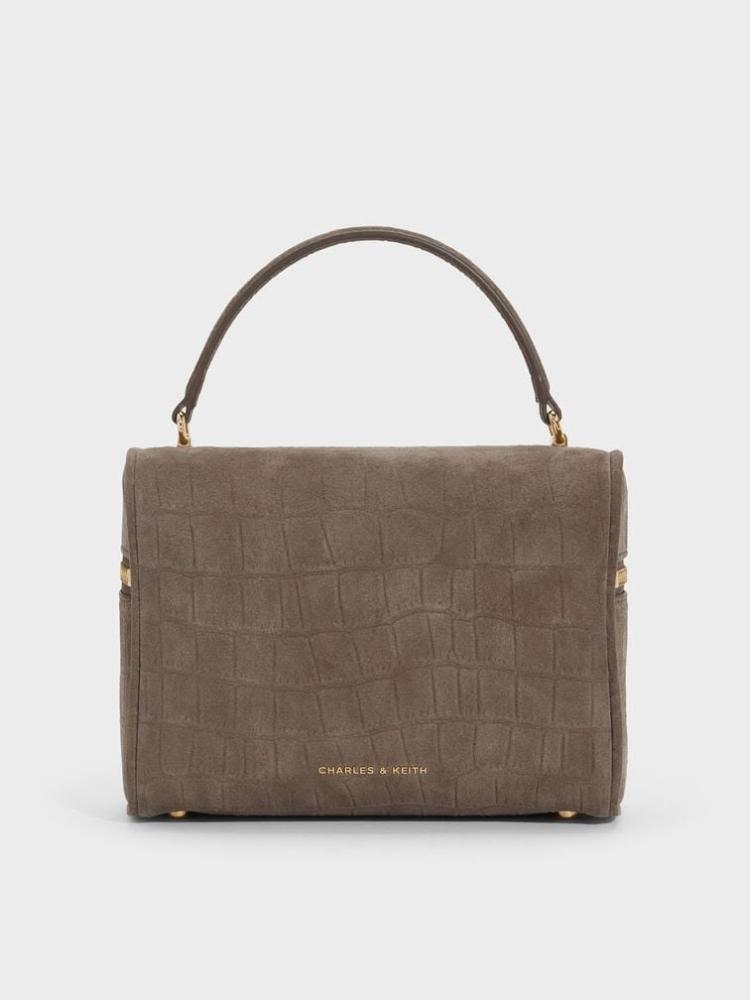 Pansy Croc-Effect Vanity Bag
